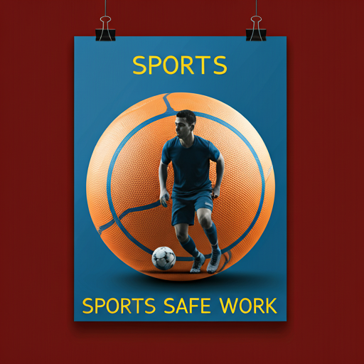 Featured sports artwork with athletes under stadium lights.